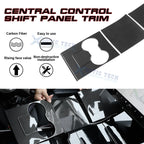 Carbon Fiber Center Console Cup Panel Cover Trim for Tesla Model 3 (2017-2020)