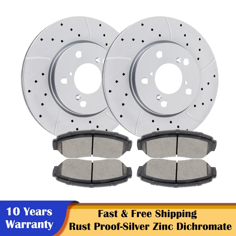 Front Drilled Rotors and Ceramic Pads Kit for Honda Odyssey (2005–2010)