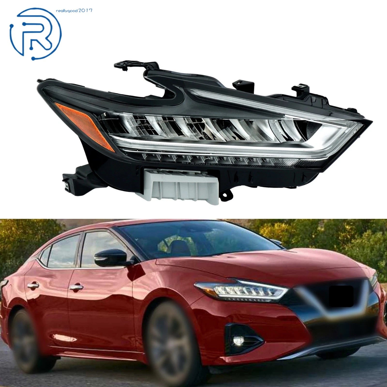 LED Headlight for Nissan Maxima (2019–2021) Right Side Chrome Clear