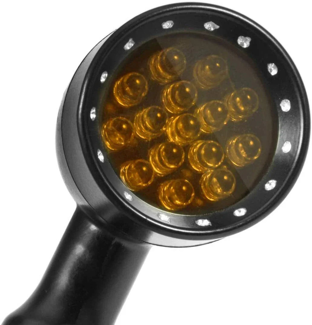 Black LED Motorcycle Bullet Turn Signal Lights for Harley Chopper