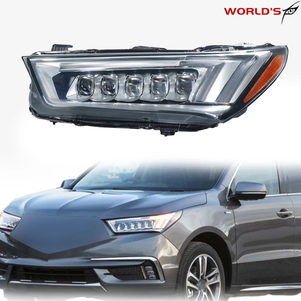 LED Headlight for Acura MDX (2017–2020) Clear Lens Left Side Chrome