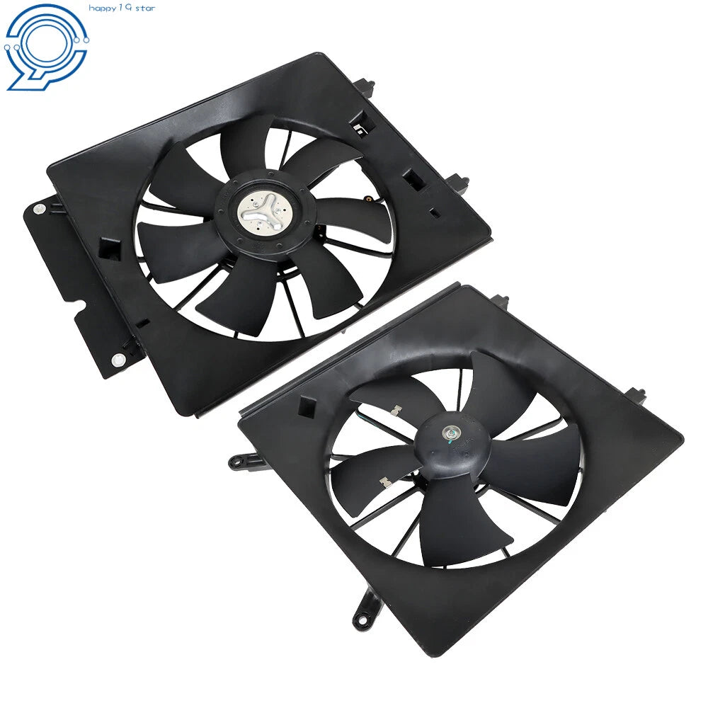 Set of 2 Radiator AC Condenser Cooling Fans for Honda CR-V (2002–2006)