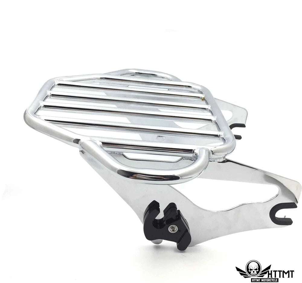 2X Chrome Detachables Luggage Rack Docking for Harley Touring Road King (2009–2013)