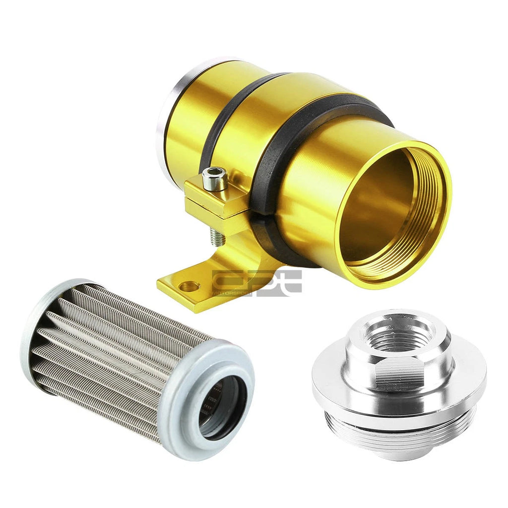 30 Micron Inline Fuel/Oil Filter + Bracket for AN6/AN8/AN10