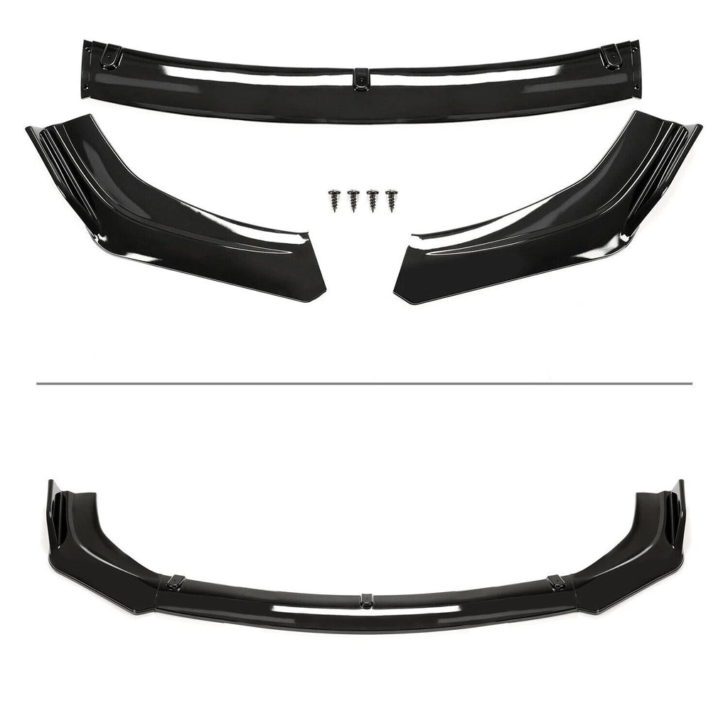 Front Bumper Lip Spoiler for Honda Civic Sedan (2016-2021) - Painted Black