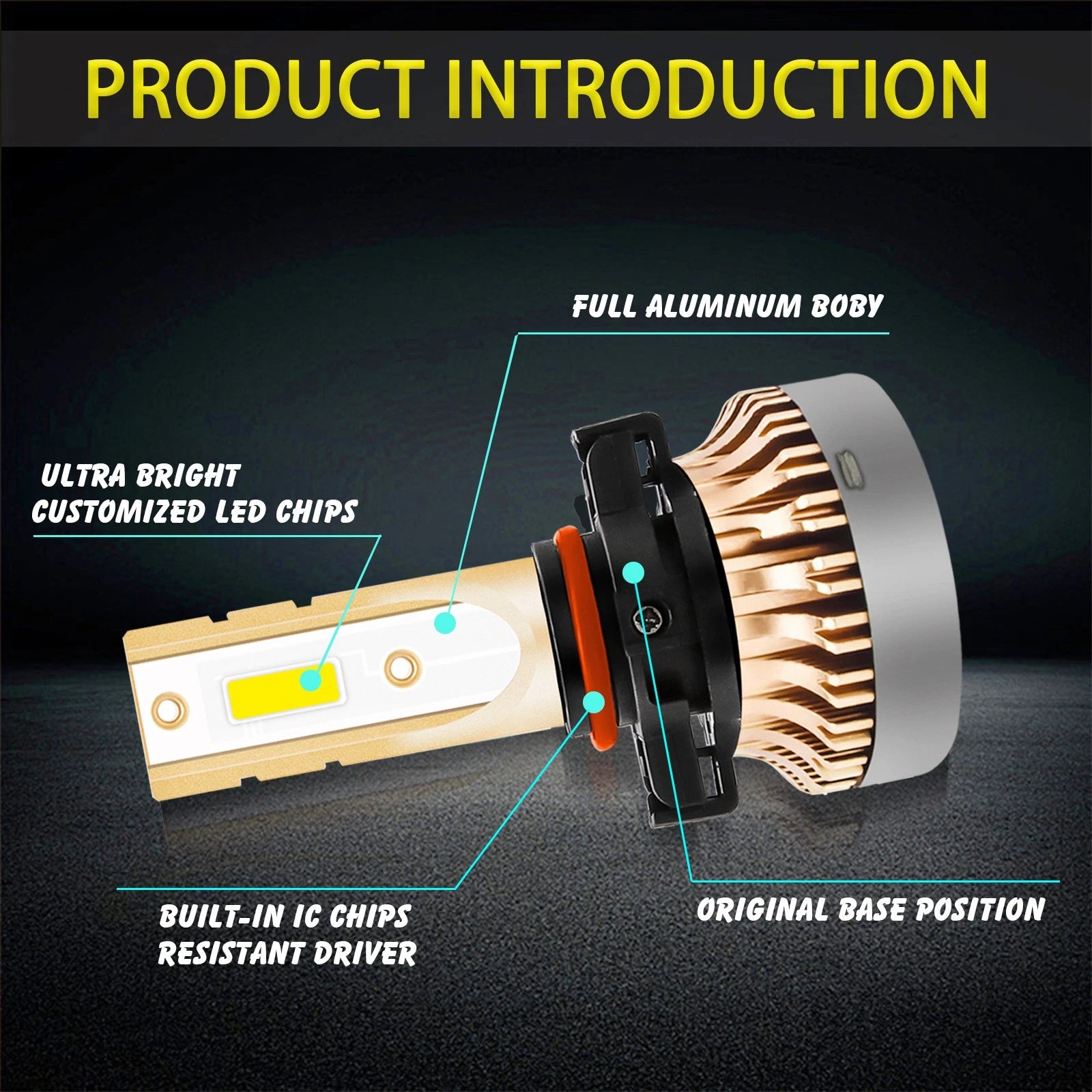 2PCS Golden Yellow LED Daytime Running Light Bulbs for Nissan (2014-2019)