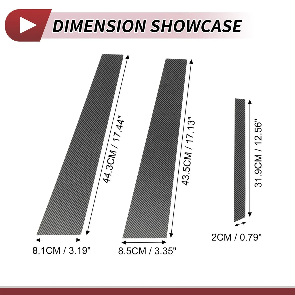 6 Pcs Door Pillar Window Trim for Mercedes S-Class (2014-2023) Carbon Fiber