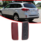Set of 2 Red Lens Rear Bumper Tail Light Reflectors for Subaru Outback