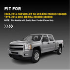 White LED Side Marker Lights for Chevy Silverado 1500 2500 HD (2001–2007)