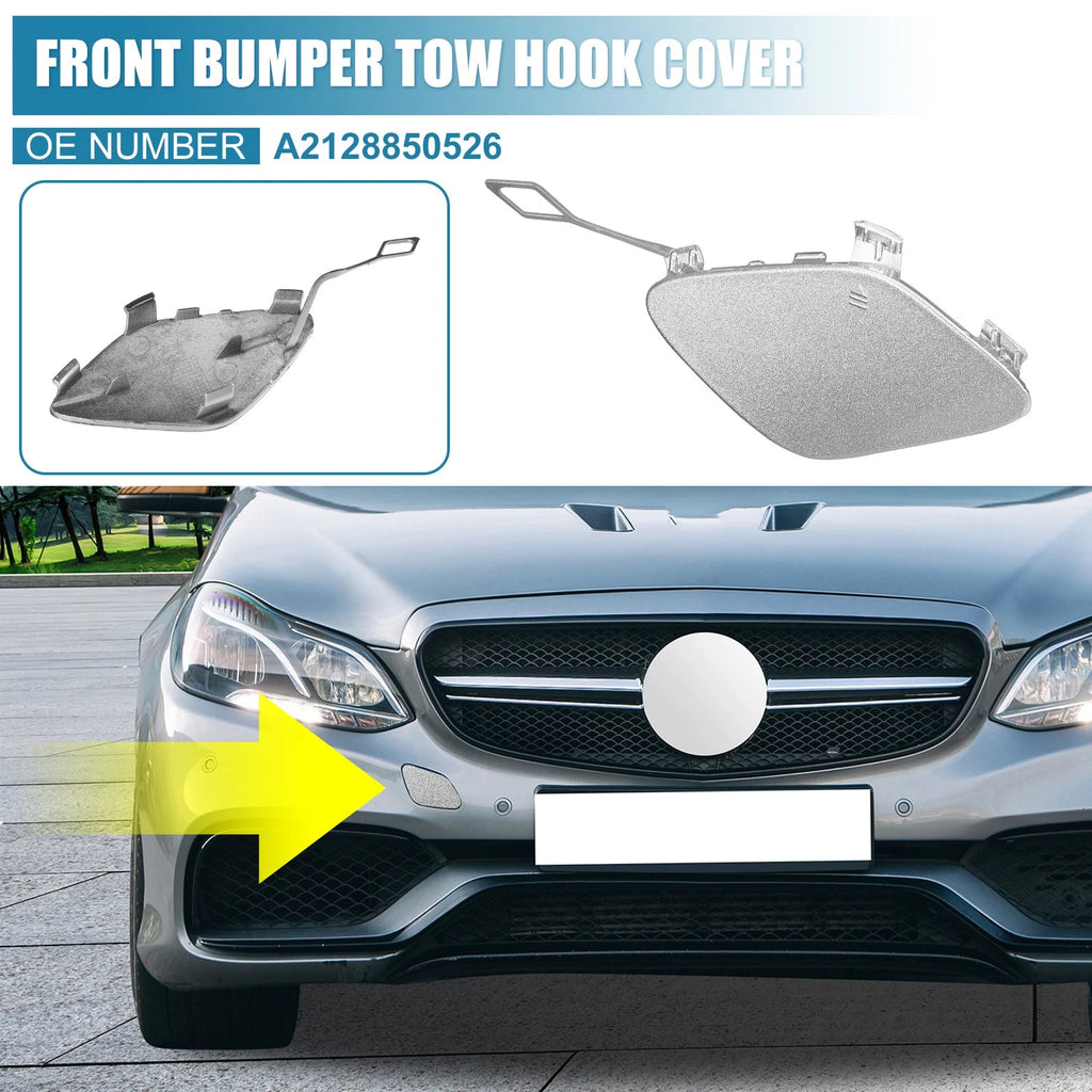 Tow Hook Cover for Mercedes-Benz E250 (2014–2015) Silver Tone
