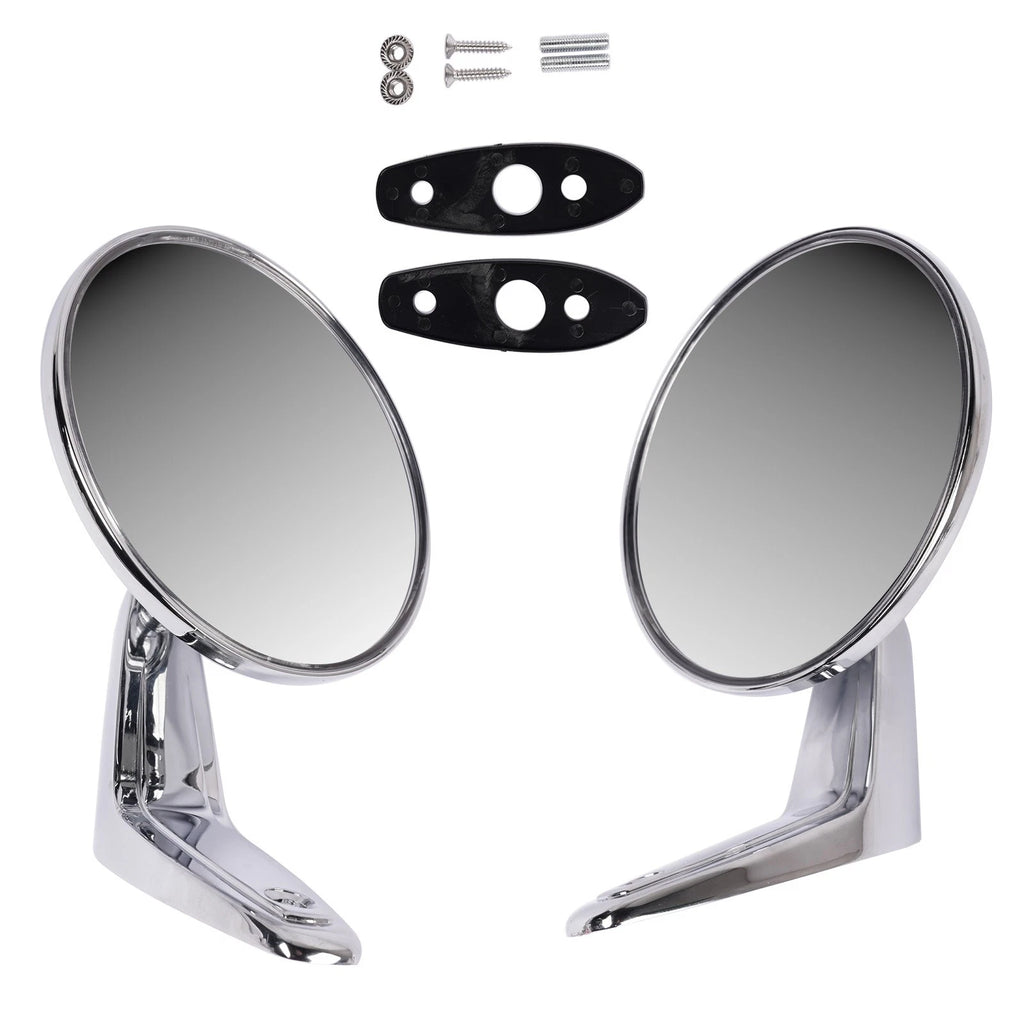 Pair Chrome Outside Door Rearview Mirrors for Plymouth Dodge (1966–1975)
