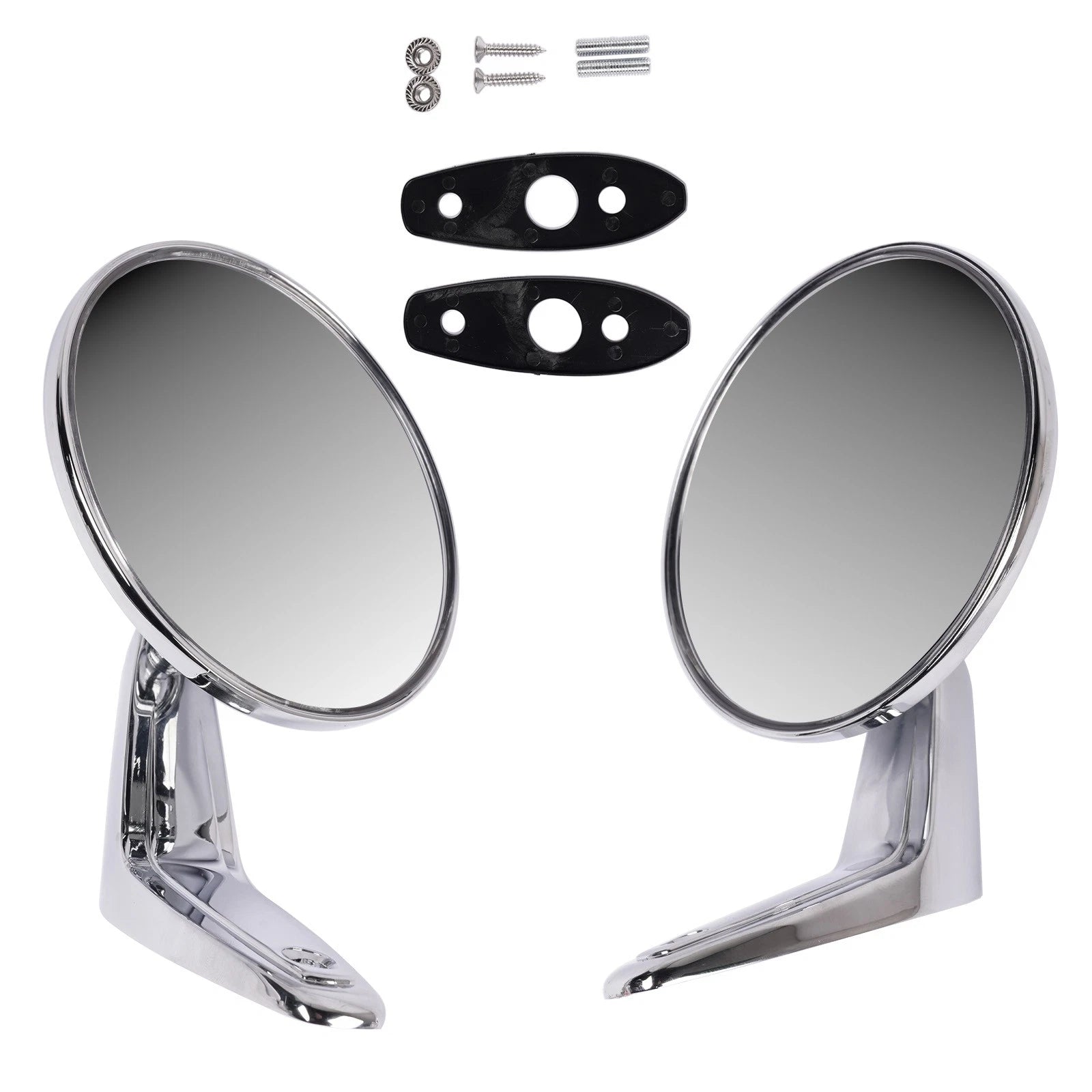 Pair Chrome Outside Door Rearview Mirrors for Plymouth Dodge (1966–1975)