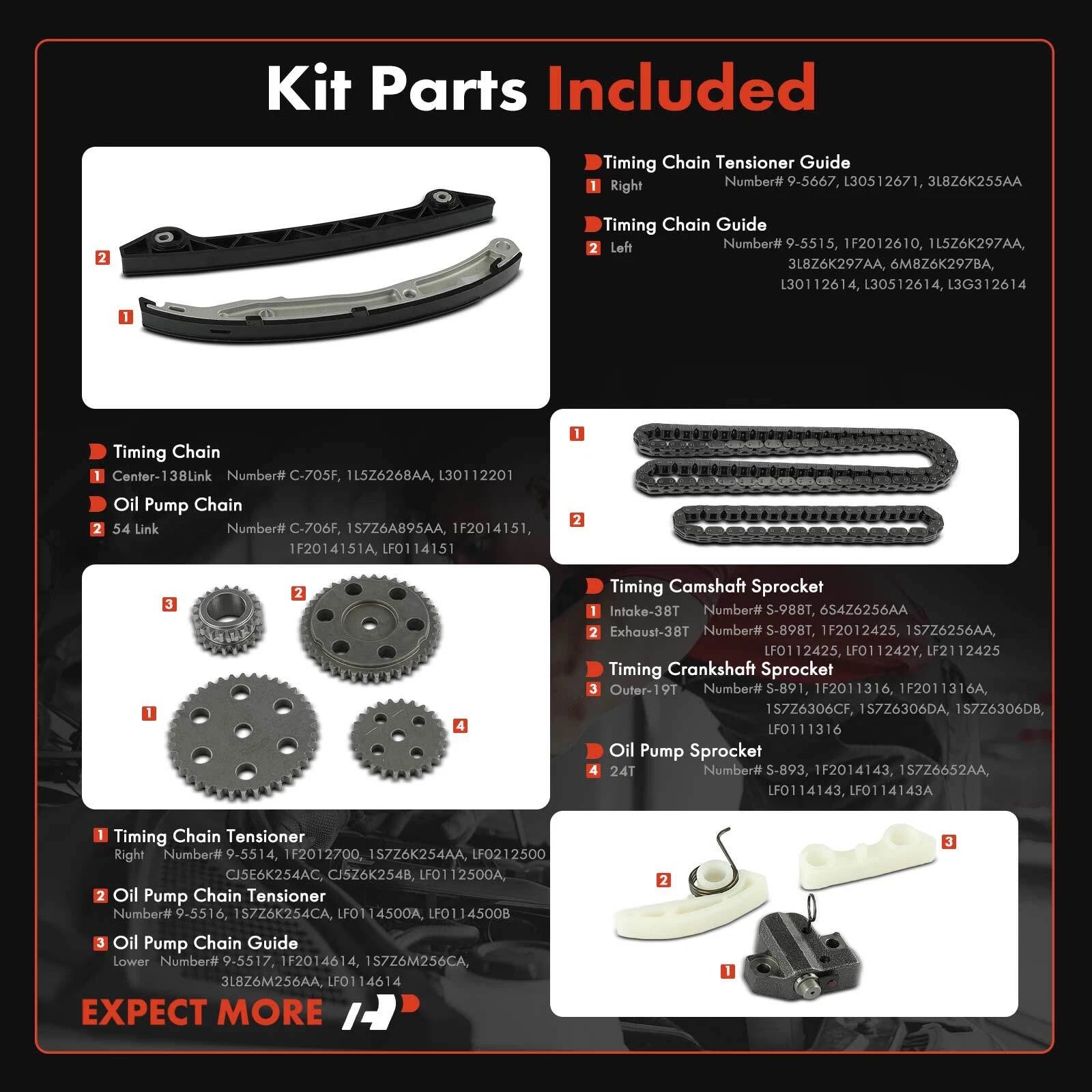 Timing Chain Kit for Ford Escape, Mercury Mariner (2006-2008)