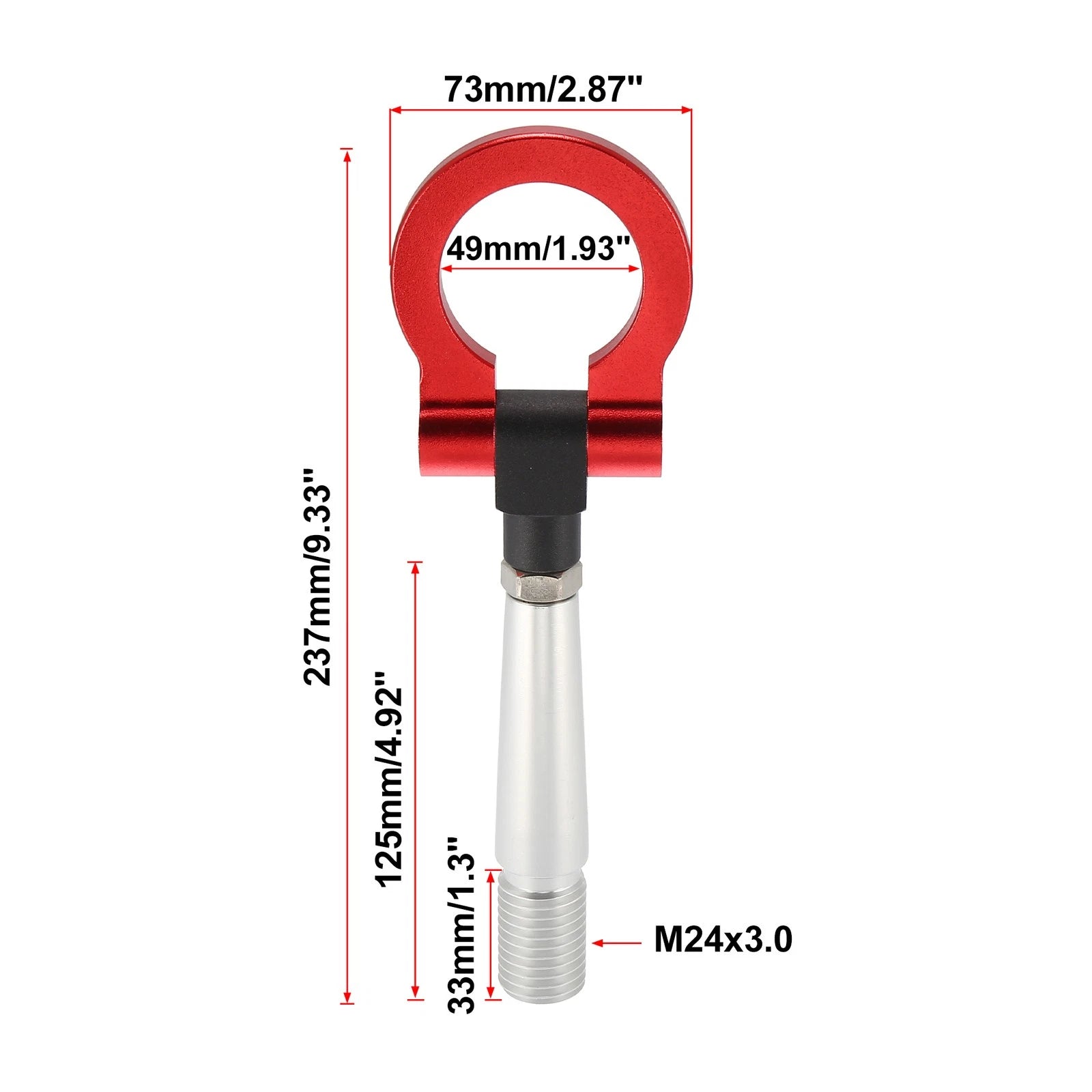 Tow Hook Round Ring for Mitsubishi Lancer EVO (2003–2006) - Red