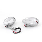 2X Motorcycle Turn Signal Indicator Lights Amber Chrome for Universal