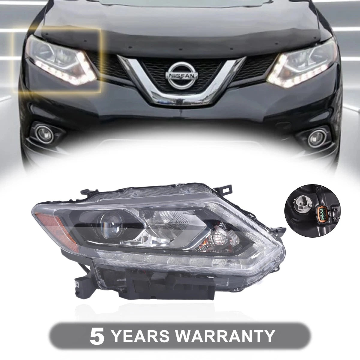 LED Headlight Assembly for Nissan Rogue (2014–2016)