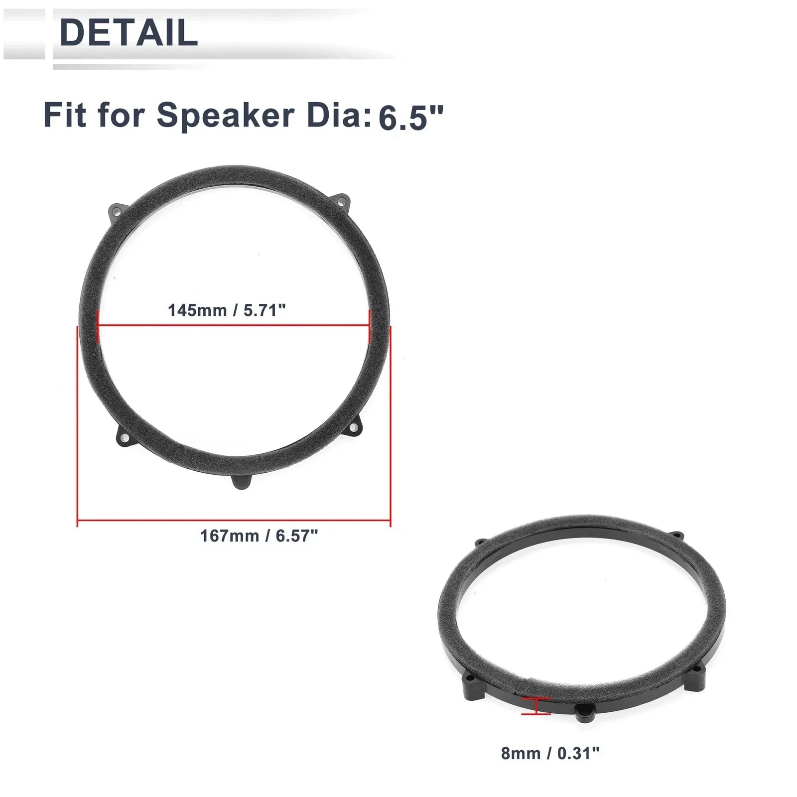 Speaker Spacer Ring Adaptor for Mercedes-Benz 6.5" Speakers