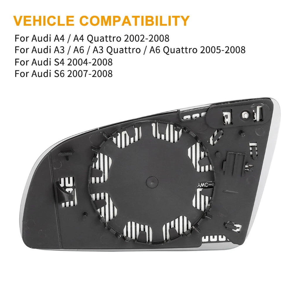 Heated Right Rearview Mirror Glass for Audi A3 A4 A6 (2000–2023)