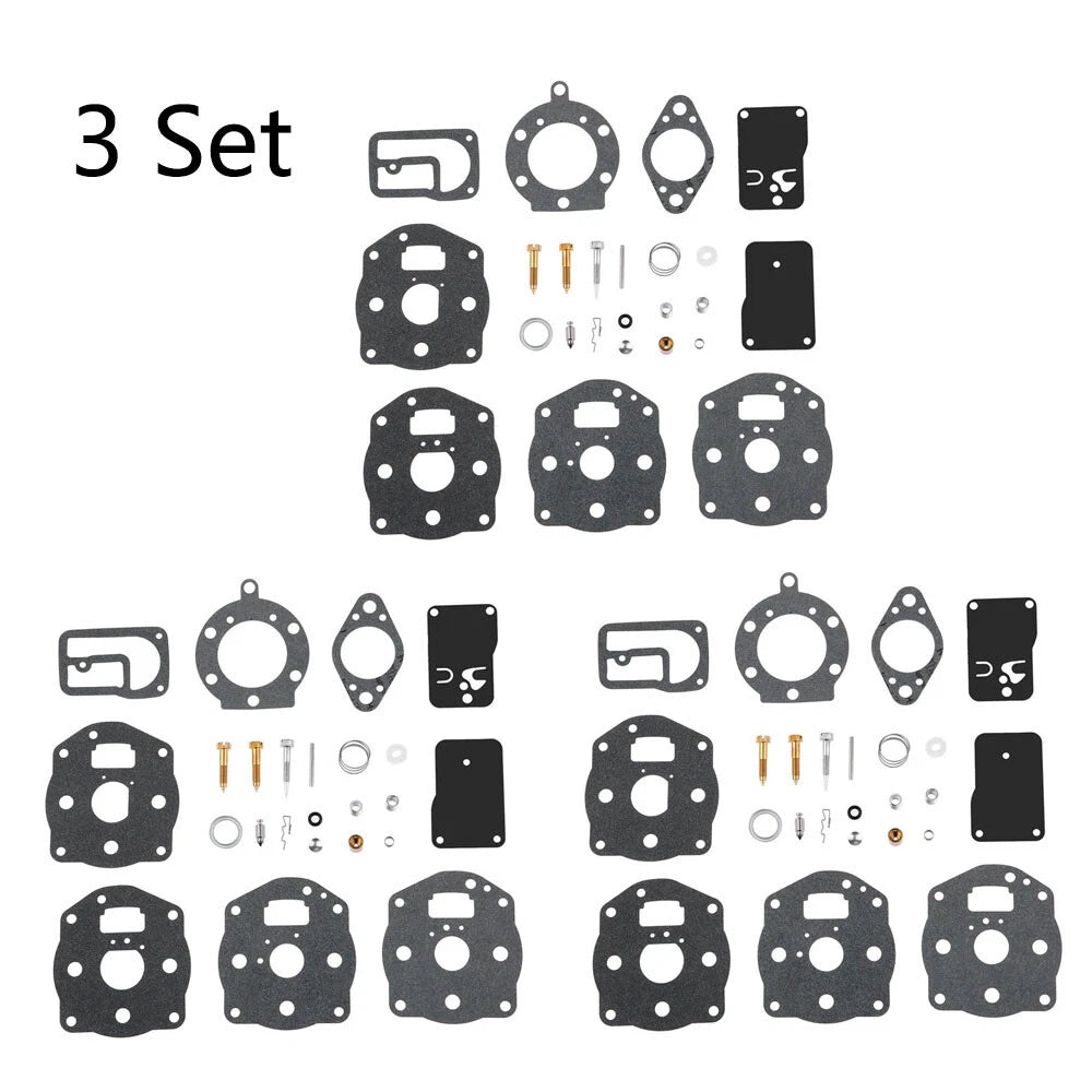 Set of 3 Carburetor Rebuild Kits for B&S 694056 491539 394502 402447 402451