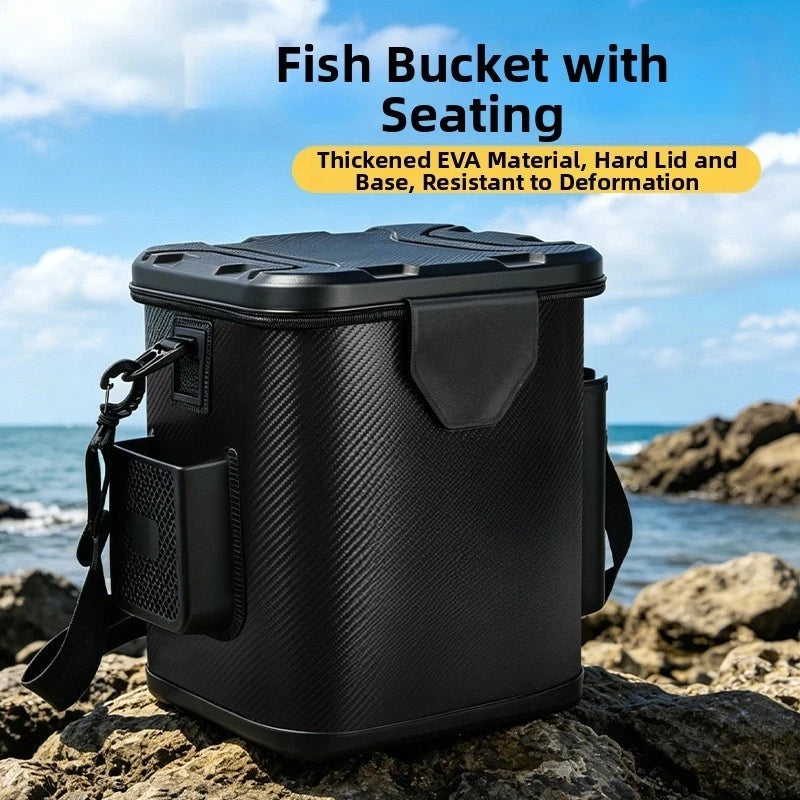 EVA Fishing Bucket for Boating Trips - Lightweight Hard Shell Pail