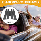 Set of 6 Door Pillar Window Trim for Toyota Mark X (130) Carbon Fiber Black