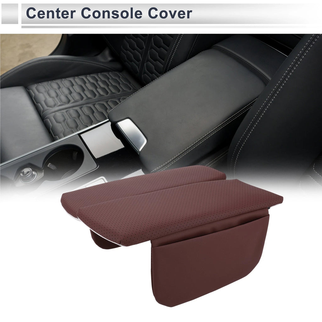 Center Console Cover with Storage Bag for BMW X5 (2019–2024) Dark Red