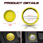 Gold Engine Ignition Switch Button Decor Trim for Audi A4 A5 A6 A7 S4 S5 (2009-2016)