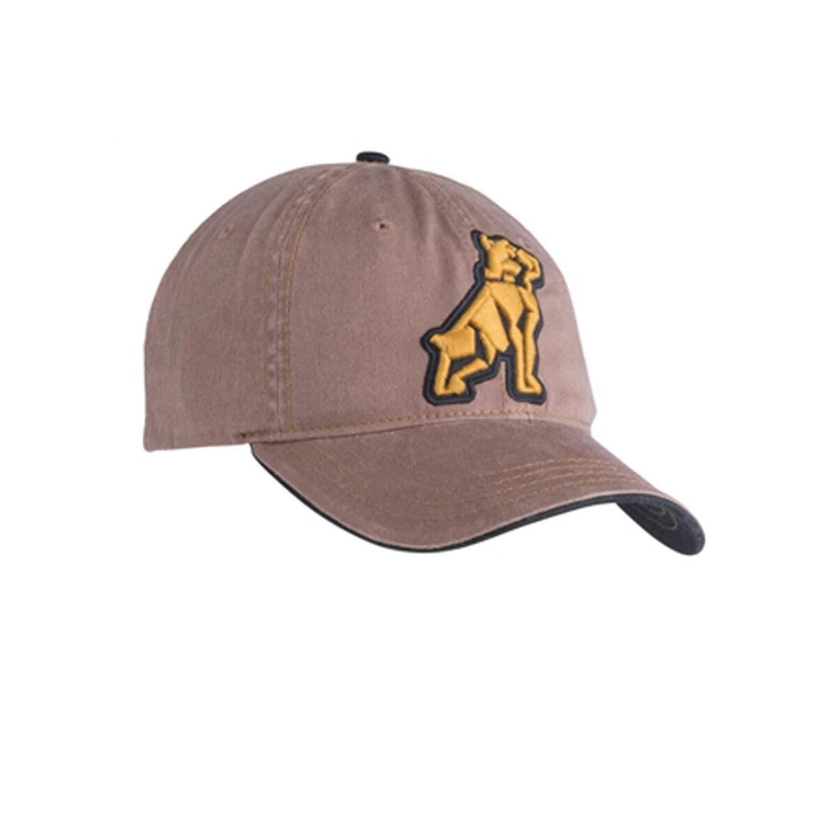 Brown Cap with Embroidered Gold Bulldog Logo for Mack Trucks