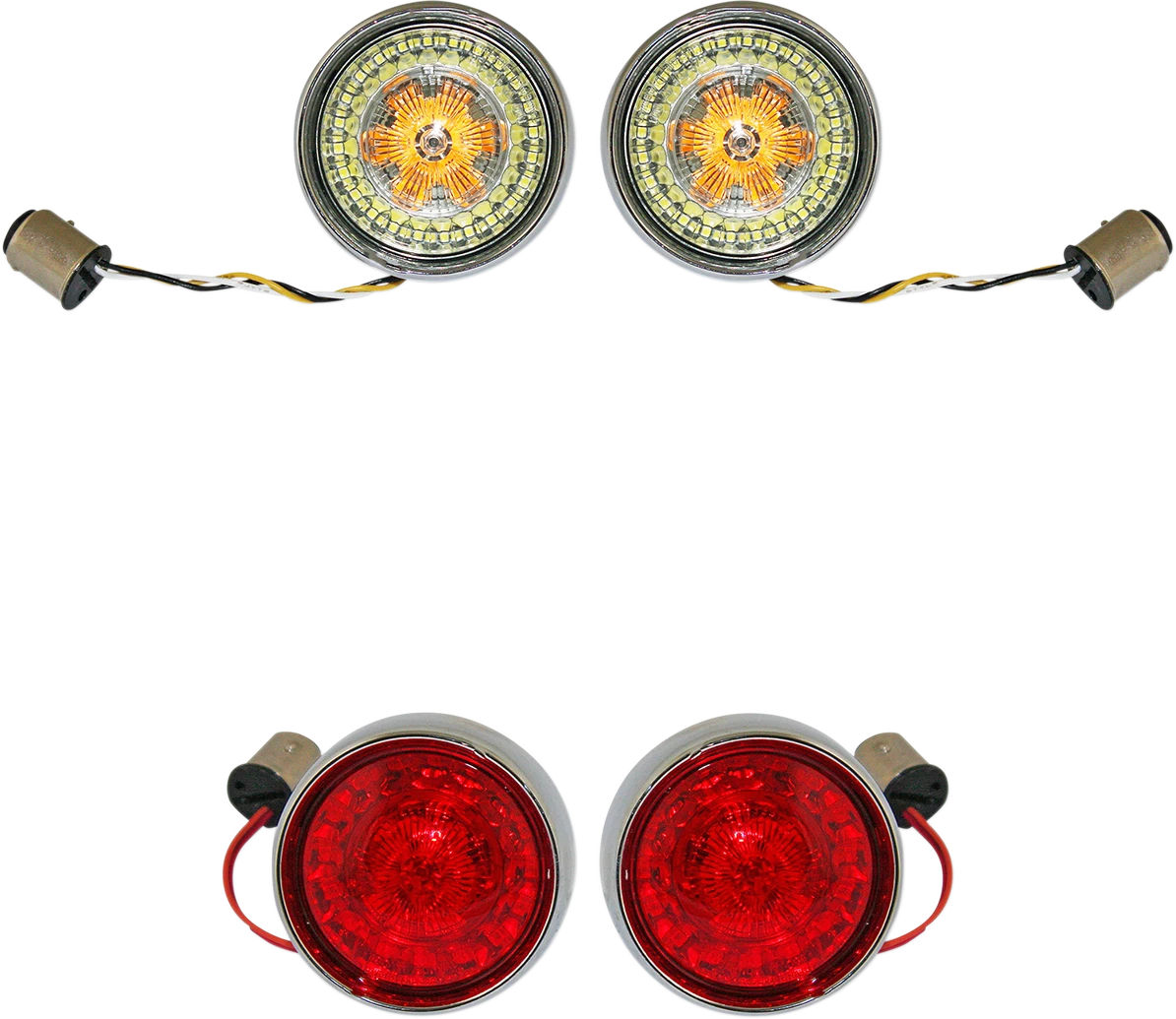 Full Bullet Turn Signal Conversion Kit for Custom Dynamics (Chrome)