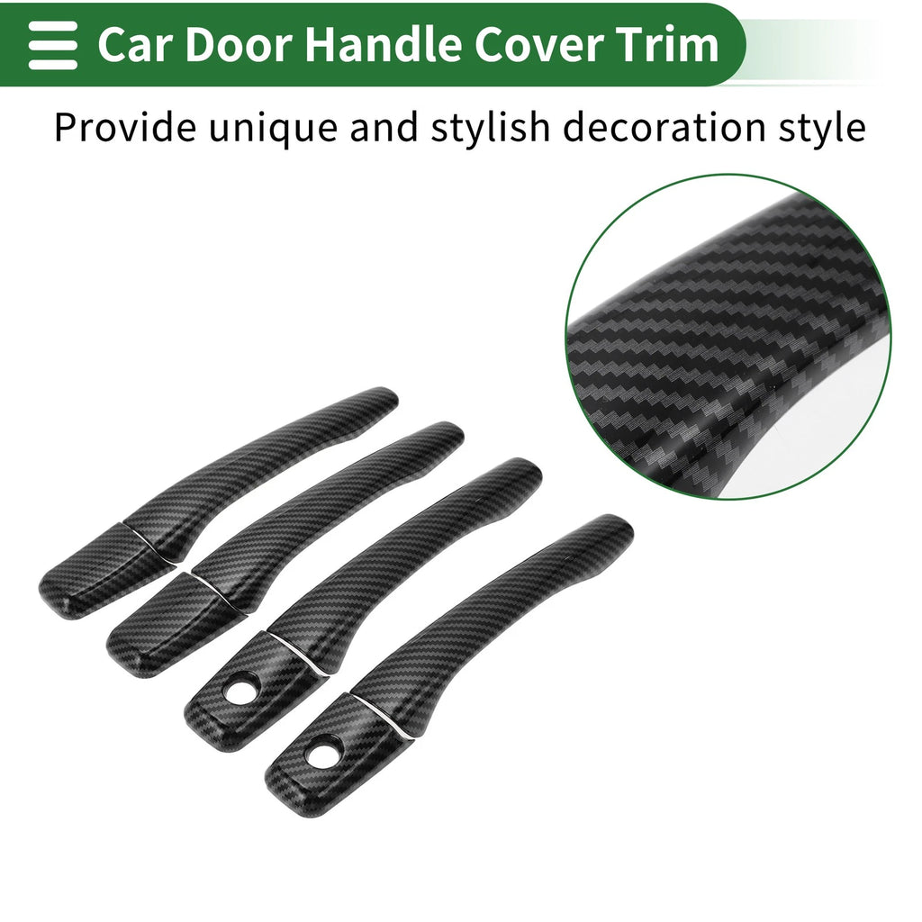 Car Door Handle Cover Trim for Mitsubishi Lancer EVO (2002–2007) Carbon Fiber Black