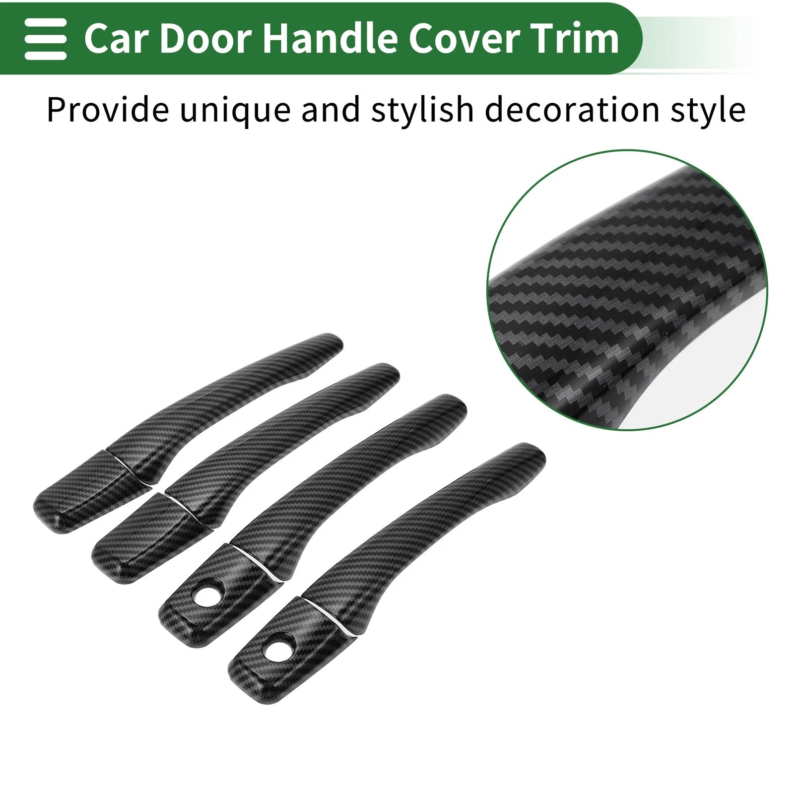 Car Door Handle Cover Trim for Mitsubishi Lancer EVO (2002–2007) Carbon Fiber Black