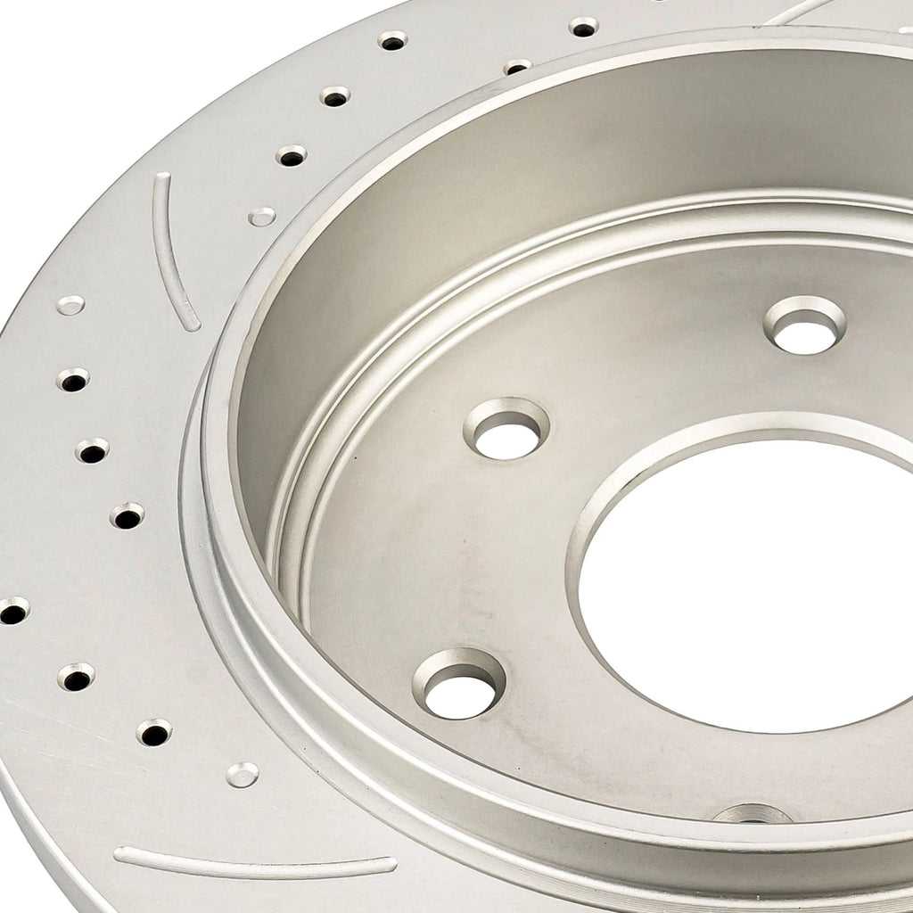 Rear Drilled Slotted Zinc Coated Brake Rotors for Nissan Titan (2004–2015)