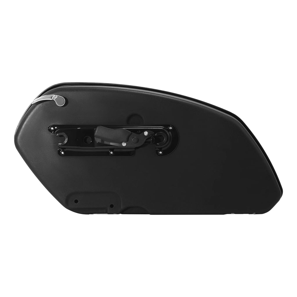 Vivid Black Hard Saddlebags for Harley Softail FLFB FLFBS FXBR FXBRS (2018–2025)