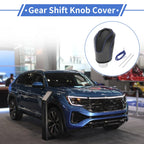 Gear Shift Knob Cover for Volkswagen Taos (2022–2023) Black Carbon Fiber Blue