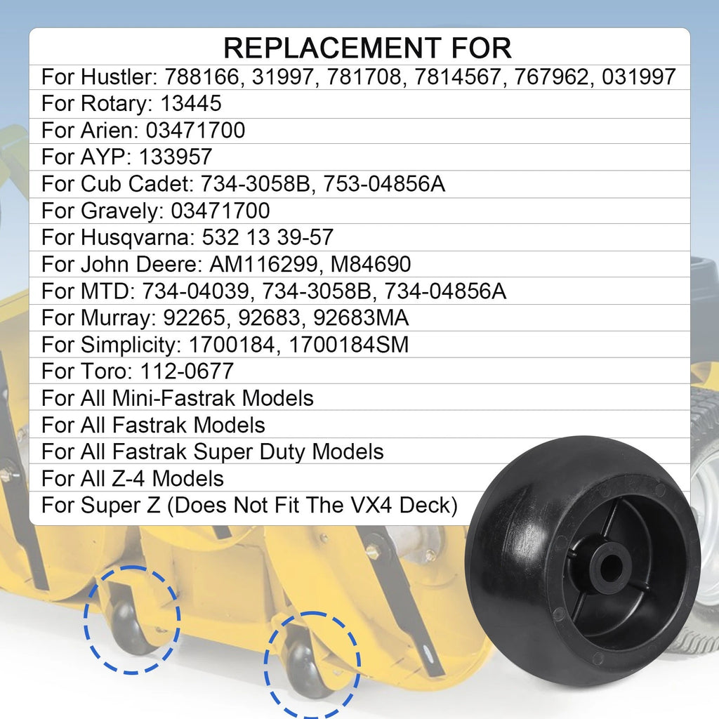 Anti Scalp Deck Wheel for Hustler Mowers (Various Models)