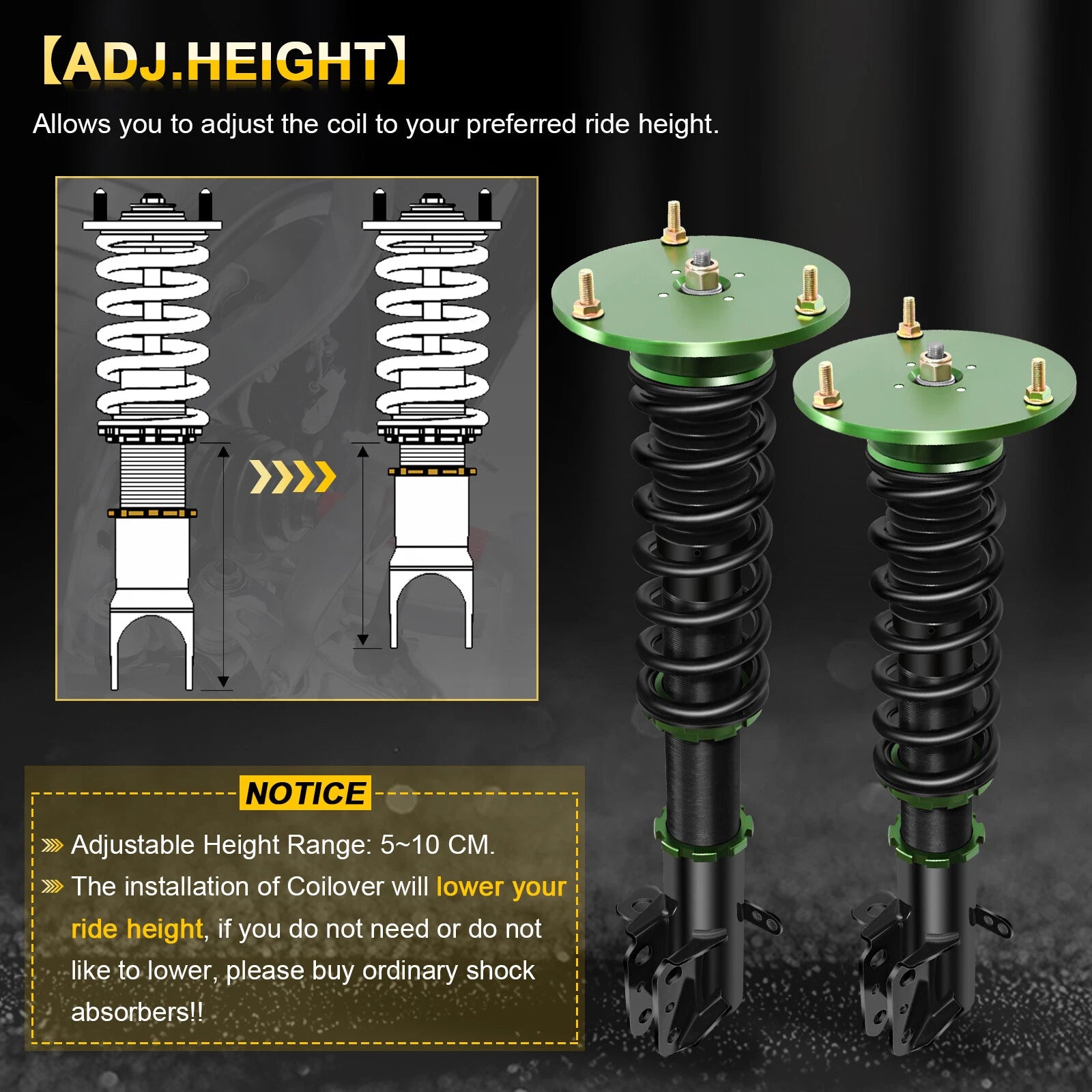 Coilover Shocks Struts Springs Kit for Dodge Neon (2003–2005)