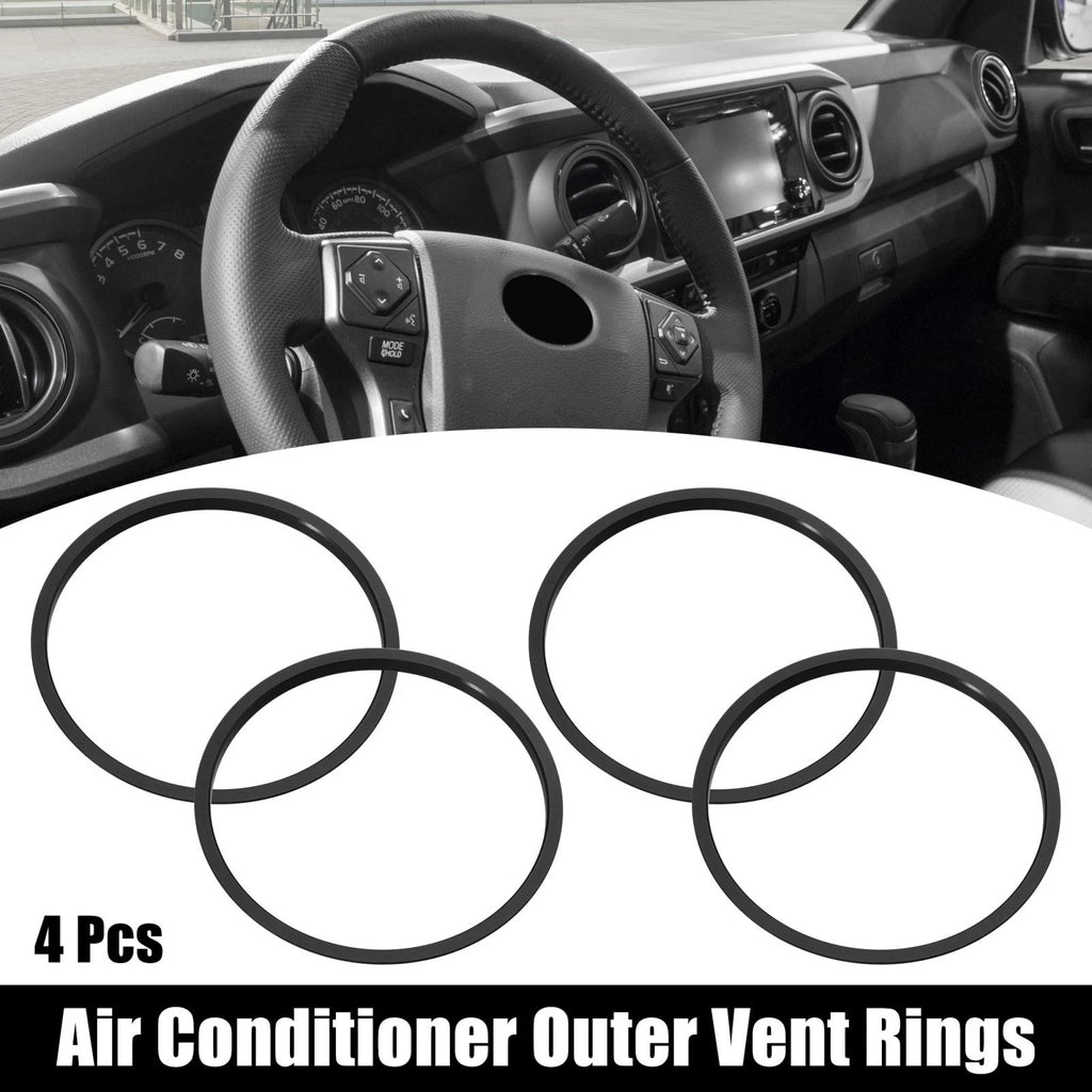 Set of 4 AC Outer Vent Rings Trim Covers for Toyota Tacoma (2016–2022) Black