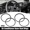 Set of 4 AC Outer Vent Rings Trim Covers for Toyota Tacoma (2016–2022) Black