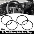 Set of 4 AC Outer Vent Rings Trim Covers for Toyota Tacoma (2016–2022) Black