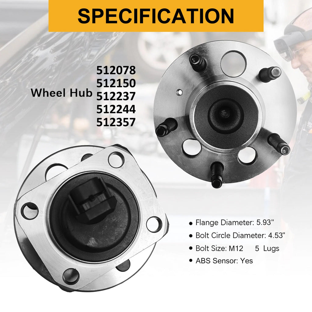 FWD Front Rear Wheel Hub Bearings for Impala Monte Carlo LaCrosse Regal Century (2000–2010)