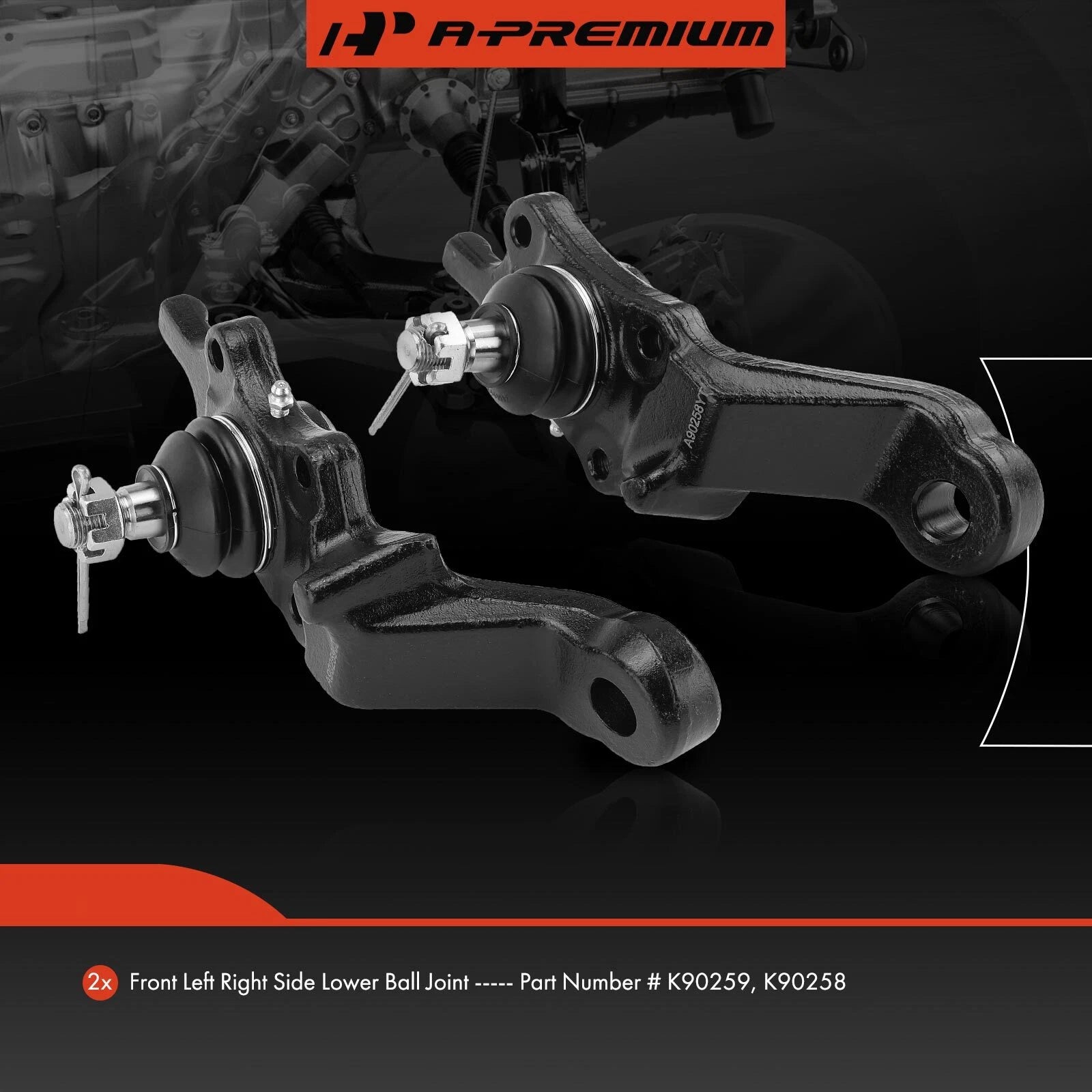 Front Lower Side Ball Joint Pair for Toyota Tacoma 1995–2004 Pickup (GAS)