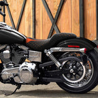 Black Orange Rider & Passenger Seat for Harley Dyna Street Bob (2006–2017)