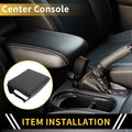 Console Lid Armrest Cover for Ford (Microfiber Leather, Black)