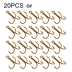 20pcs Double Hook Fishing Lure Barbed Crank for Pike (High Carbon Steel)
