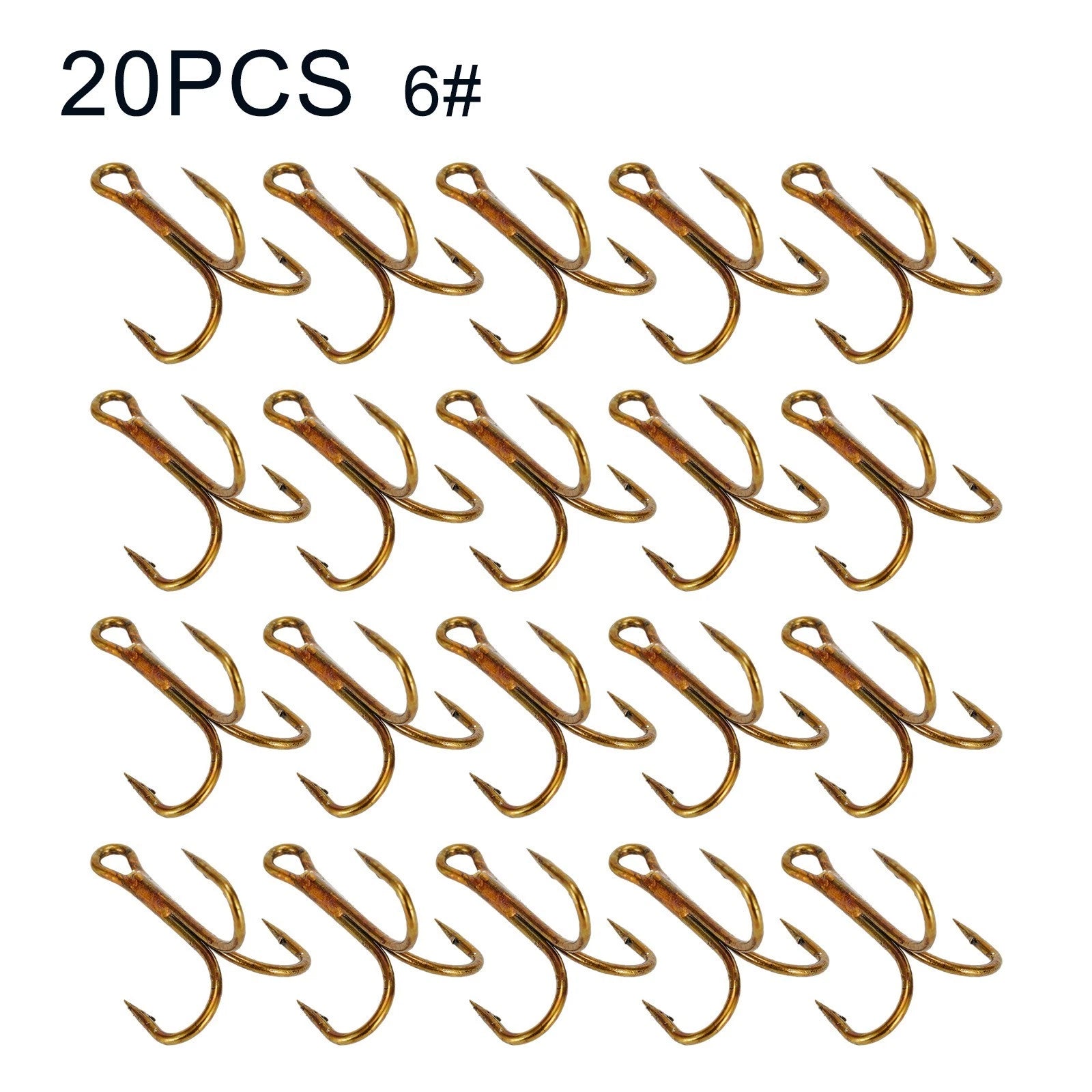 20pcs Double Hook Fishing Lure Barbed Crank for Pike (High Carbon Steel)