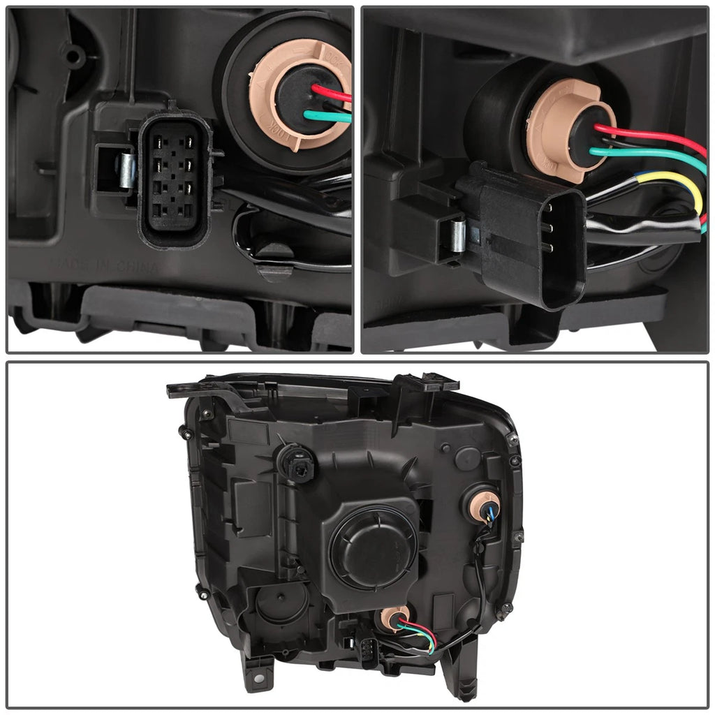 Pair of Smoked/Amber Signal Projector Headlights for Sierra 1500 (2014–2018)