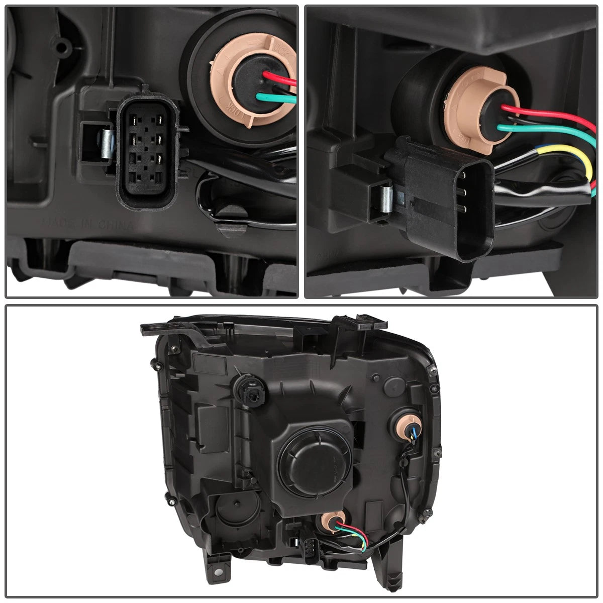 Pair of Smoked/Amber Signal Projector Headlights for Sierra 1500 (2014–2018)