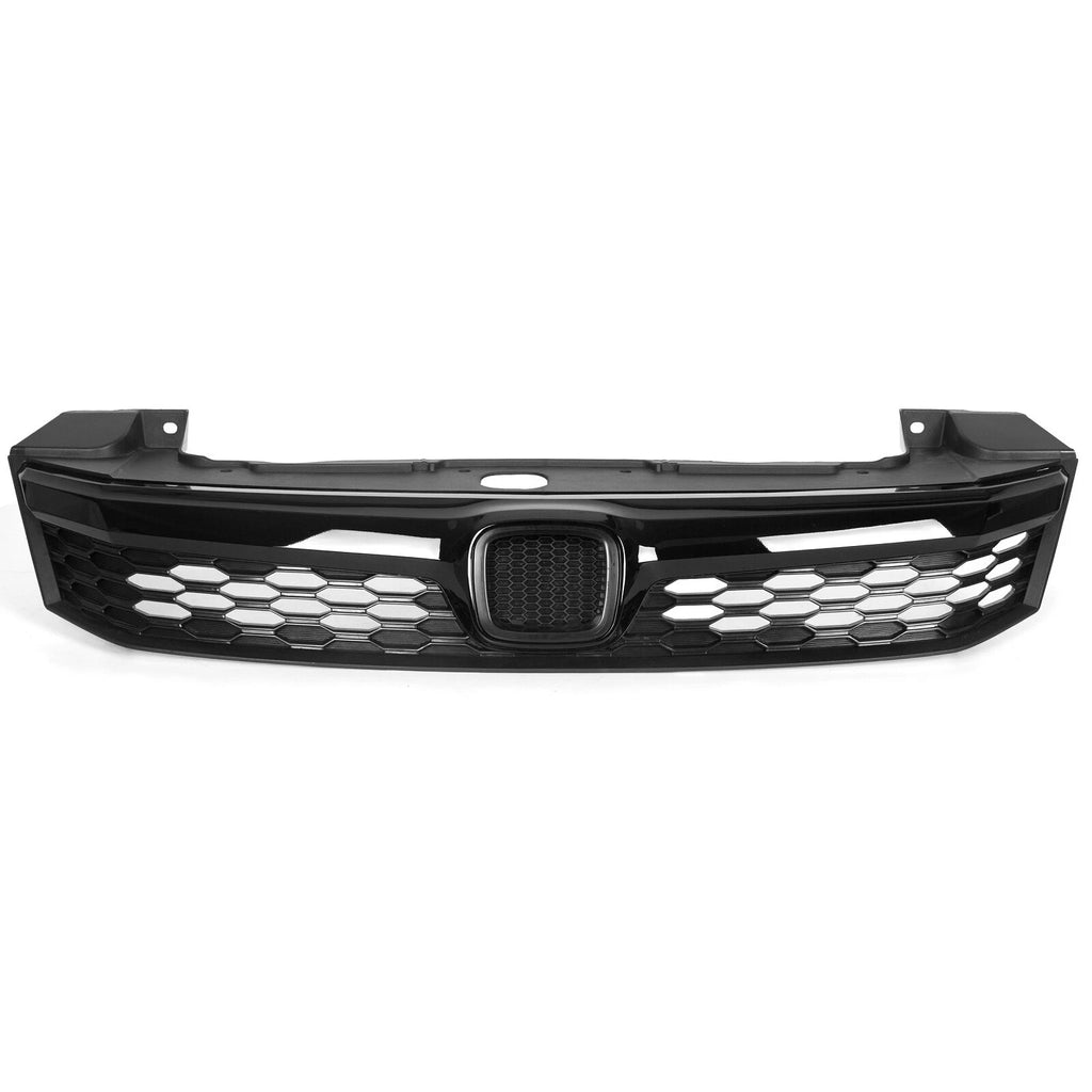 Front Upper Grille for Honda Civic 4DR Sedan (2012) Honeycomb Black Mesh