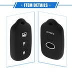 2X Remote Key Fob Case for Toyota 4Runner Sequoia (2003–2023) 4 Button Silicone Black
