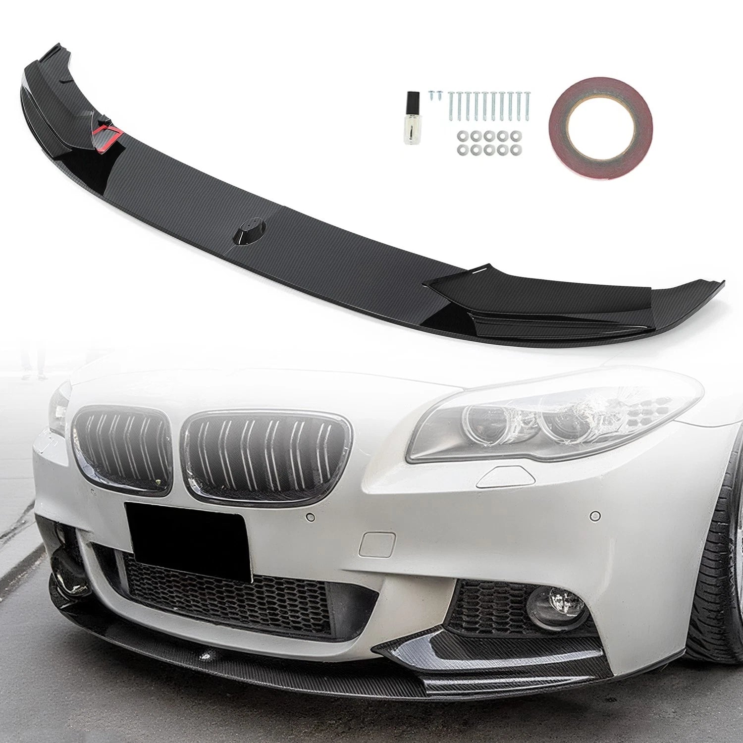 Front Bumper Lip Spoiler for BMW F10 535i 528i 550i M Sport (2011–2016)